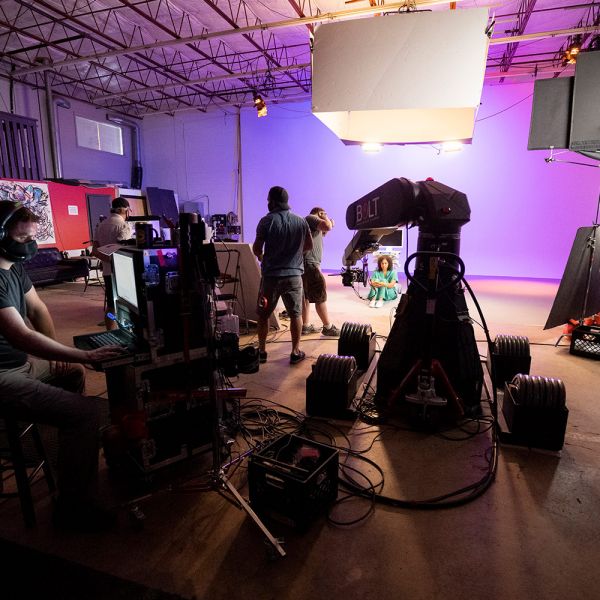 Film Crew works with Bolt Cinebot and RGB Space Light