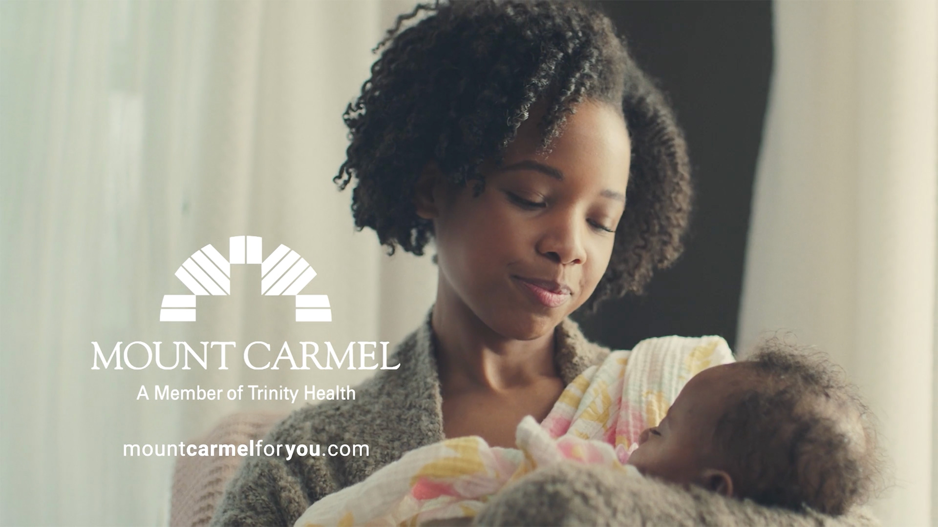 Women's Health & Maternity scene from the Mount Carmel For You campaign of healthcare commercials.